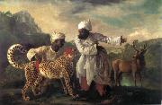 Edvard Munch Cheetah and Stag with two indians China oil painting reproduction